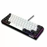 Snpurdiri 60% kabelgebundene Gaming Tastatur, Kompakte RGB beleuchtete Mini Tastatur mit mechanischem Gefühl, Leise Membran Tastatur, Tragbare Büro & Reise Tastatur(schwarz weiß Deutsches Alphabet)