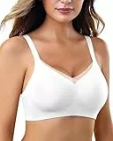 As Fairy BH Damen Ohne Bügel BHS Mesh Nahtloser Stütz Push Up BH Bügelloser Seamless Bequem Bralette Tshirt Klassische Komfort BHS für Damen Weiß M