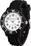 TENOCK Kinderuhr Mädchen Junge 30M/3ATM Wasserdichte Analog Armbanduhr Kinder für Alter 3-10 Geschenke für die Schulanfangssaison Weihnachten Geburtstage Schwarz