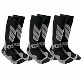 wanchel Warme Kinder Skisocken - 3 Paar aus Merinowolle und Baumwolle gefertigte Skisocken, Knielange Winter-Wärme Snowboard-Thermo-Socken für Jungen, Mädchen und Kleinkinder