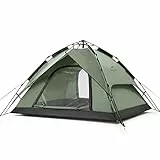 Naturehike Pop Up Zelt Wurfzelte Automatik Campingzelt 3-4 Personen Doppeldeck Kuppelzelt Großes Familienzelt mit Tragetasche (Grün - 3P)