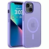 ORDA Magnetisch Hülle für iPhone 13 Mini 5,4 Zoll Kompatibel mit MagSafe, Transluzente Matt Rückseite Kameraschutz Stoßfest Handyhülle für iPhone 13 Mini Hellviolett