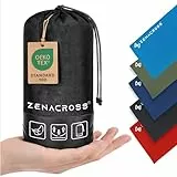 ZENACROSS Hüttenschlafsack Ultraleicht Mikrofaser - Schlafsack Inlett für Reisen mit Integriertem Kopfkissenfach - Sommer Sleeping Bag Liner - Schwarz