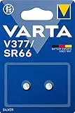 VARTA Batterien Knopfzellen V377/SR66, 2 Stück, Silver Coin, 1,55V, kindersichere Verpackung, für elektronische Kleingeräte - Uhren, Autoschlüssel, Fernbedienungen, Waagen, Made in Germany