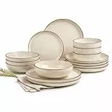 Kütahya Porselen Moderna 24-teiliges Geschirrset für 6 Personen – Zimtfarben – Porzellan Tafelservice mit 27 cm Speisetellern, 20 cm Suppentellern, 19 cm Desserttellern & 15 cm Schalen