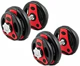 Bad Company K-Grip Kurzhantel Set I Hantelscheiben 30/31 mm mit Griffen, zwei Kurzhantelstangen inkl. Sternverschlüssen I 20 kg (2 x 10 kg)