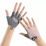 JIAHG Kinder Fingerlose Handschuhe Sport Halbfinger Fäustlinge Radsporthandschuhe Fahrradhandschuhe Sommer Gloves Sporthandschuhe Traininghandschuhe für Fahren Fitness Outdoor Motorrad (Rosa)