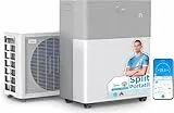 Midea Portasplit Pinguino Klimagerät, 4-in-1, 3000 Kühler, 12.000 BTU, tragbar, leise, energiesparend, 42 m², Kühler, Luftentfeuchter, Heizlüfter und Ventilator