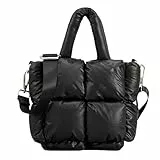 HAWILL Kleine Crossbody Bag Damen Umhängetasche Weich Gesteppte Tasche Puffer Tote Bag Neu Schultertasche Moderne Taschen mit Abnehmbarer Verstellbar Breitem Schultergurt (Beige)
