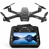 Drohne GPS mit Kamera 4.5' LCD Bildschirm Fernbedienung,FPV Drohne GPS Professional Auto Return Home Follow Me funktion,Kreisflug für Adult Beginner,Höhenhaltung Tap Fly Tragetasche,32GB SD Karte