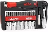 Wiha ProBuddy® Evo 40-tlg. Bit- & Steckschlüssel-Set 1/4' SoftFinish Schraubendrehergriff, Mini-Ratsche 72 Zähne, magnetischer Bithalter I Kompaktes Werkzeugset für Profi, Heimwerker, Fahrrad (46960)