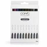 COPIC Multiliner Set 'Colors', 10 Fineliner in verschiedenen Farben, Strichstärke 0,3 mm, Zeichen Stifte mit einer feinen Spitze und wasserbeständiger Pigmenttinte