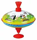 Lena tin Toys 52249 - Brummkreisel Ø19 cm Der kleine Maulwurf, Metall Kreisel, Schwungkreisel aus Blech, klassischer Pumpkreisel, Blechkreisel mit Spitze, Spielzeugkreisel für Kinder ab 18 Monate