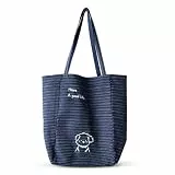 CHENGCKJ Canvas Einkaufstasche Reversibel Lässige Tote Stoffbeutel Stilvoller Shopper Baumwolltasche mit langen Henkeln Schultertasche für Alltag, Büro, Schulausflug und Einkauf