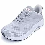 MAFEKE Damen-Wanderschuhe mit breiter Zehenbox für Plantarfasziitis, Fußgewölbeunterstützung, orthopädisch, breite Breite, athletisch, Tennis, Laufen, Sneaker für Damen, Größe 39-45, Pinkgrau, 39.5 EU