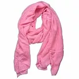 Outrip Damen Baumwollschals Damen Leichter Weicher Modeschal Hals Fester Wickelschal (ZBirdPink)