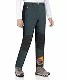 Zoofly Skihose Kinder Winter Softshellhose Warme Skihose Kinder Wasserdichter Schneehose Jungen Gefütterte Jungen Thermohose Warm Mädchen Outdoorhose Warm Kinder Wanderhose Grau+Schwarz 134-140