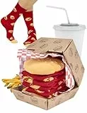soxo Burger Pizza Socken Geschenke Für Frauen Damen Socks Herren Lustige Geschenk Für Männer 40-45 Hamburger 1 Paar