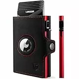LORZOR Slim Wallet für Apple AirTag, Wallet mit Münzfach, Kartenetui RFID Schutz, Geldbörse Herren echtem Leder, Portmonee Herren AirTag, Brieftasche für 10 Karten, Portemonnaie