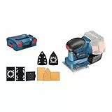 Bosch Professional 18V System Akku Schwingschleifer GSS 18V-10 (Schwingkreis-Ø: 1,6 mm, inkl. 3 Grundplatten mit unterschiedlichen Formaten, in L-BOXX, ohne Akku/ Ladegerät)