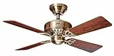 HUNTER FAN Deckenventilator Bayport 107 cm für den Innenbereich, mit Zugkette und 4 austauschbaren Flügeln in Palisander und Eiche, optimal für Sommer und Winter, Modell 24174