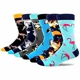MAKABO Bunte Lustige Herren Socken, 6 Paar Neuheit Tier Motiv, 39-42