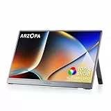 ARZOPA 16,1' Tragbarer Monitor FHD 1080P, 100% sRGB IPS Bildschirm mit verstellbarem Standfuß, Slim High-Colour-Gamut Laptop Display für Büro & Unterhaltung – Z1C Grau