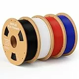 DEEPLEE PLA+ Filament 1.75mm, PLA Plus 3D Drucker Filament, Maßgenauigkeit +/- 0,02 mm, Filament 3D-Druckmaterialien, Schwarz Weiß Rot Blau 4kg (1kg/Spool)