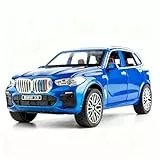 TGRCM-CZ 1/32 X5 SUV Modellauto Spielzeug, Druckguss Legierung Pull Back Auto Modell mit Licht und Sound Spielzeugfahrzeuge für Kinder Blau