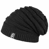 CHILLOUTS Strickmütze Brian Oversize Beanie Damen/Herren - Oversizemütze Wintermütze Herbst-Winter - One Size schwarz