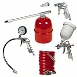 Original Einhell 5-tlg. Druckluftset Profi (für alle handelsüblichen Kompressoren bis mind. 8 bar, inkl. Sprühpistole, Farbspritzpistole, Ausblaspistole, Reifenfüller, 4m Schlauch)