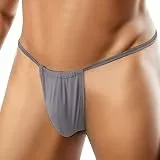 Generisch Kategorie Reizvolle Herrenunterwäsche – Dünne T-Vorderseite String-Thong mit niedriger Bequeme Unterwäsche im minimalistischen Design für Männer (Grey, M)