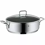 WMF Schmorpfanne 28 cm hoher Rand, Bräter Induktion, Schmortopf mit Deckel 5,0l, Pfanne Induktion, Cromargan Edelstahl beschichtet, backofengeeignet, antihaftbeschichtet, hoher Rand