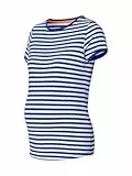 ESPRIT Maternity Damen Short Sleeve Stripe T-Shirt, Elektrisch Blau-441, X-Small