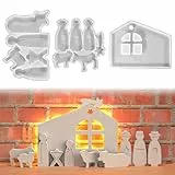 Skeadex Silikonformen Gießformen Krippe Weihnachten, 3 Stück Silikonform Krippe Gießformen Silikon Weihnachten Gips Zum Gießen Krippenfiguren Silikonform weihnachten Silikon Gießform Krippe (A)