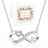 USEEDOVIA 30 Geburtstag Frauen, Geschenk 30. Frau Geburtstagsgeschenk Kette Unendlichkeitszeichen Herz Zirkonia Rose Vergoldet Infinity Halskette Schmuck Hochzeitstag