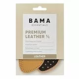 Bama Premium Leather ½ – Premium Halb-Sohlen, Schuheinlagen aus Leder, stoßdämpfende Einlegesohlen mit Aktivkohle für Erwachsene, 1 Paar - 42/43 EUR