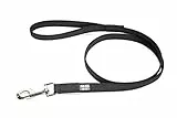 IDC Color & Gray gumierte Leine, 20 mm x 2 m mit Schlaufe und D-Ring, Schwarz-Grau