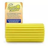 Scrub Daddy Damp Duster Staubschwamm, Staubwedel waschbar mit Rillen, Putzutensilien Haushalt für Holzjalousien, Heizkörper und Spiegel, Spinnenwebenentferner, Putzschwamm Antistatisch, Gelb