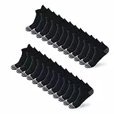 BUDERMMY 12 Paar Sneaker Socken Herren Damen Sportsocken Baumwollsocken Kurzsocken Unisex Schwarz Weiß Grau (Schwarz 12 Paare, 41-46)