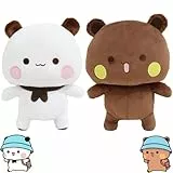 2 Stück Bubu Dudu Kuscheltier, Bubu Dudu Plüsch, Dubu Bubu, Bär Panda Bu-bu Du-du Kuscheltier, Pandabär Kuscheltie-r Kissen, Bu-bu Du-du Figur, Cartoon Panda Plüschtier Kindergeschenk (white)