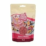 FunCakes Deco Melts Rot - Tauchen, drippen, dippen und dekorieren! In der Mikrowelle schmelzen und in jede Form gießen, 250 g