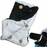 Syiyunran Handwärmer Kinderwagen Kinderwagenmuff Handschuhe - Innenfutter synthetisch-Lammwolle KäLteschutzfäustlinge Wärmend Atmungsaktiv Einfach Installieren GrößE Universal Für Buggy Radanhänger