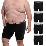 INNERSY Unterhosen Männer Große Größen Schwarz Herren Boxershorts mit Eingriff Retroshorts 4er Pack (4XL, 4 Schwarz)