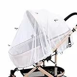 GeekerChip Universal Insektenschutz,Insektenschutz für Kinderwagen,Moskitonetz Kinderwagen,mit Gummizug,Reißfest und Waschbar,Fliegennetz für Buggy Schutz vor Wespen und Stechmücken(Weiß)