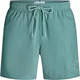 Calvin Klein Herren Badehose Medium Drawstring mit Logo, Türkis (Saltwater Aqua), L