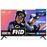 CHIQ 32 Zoll (81 cm) Smart TV, Full HD, HDR10, TV mit WLAN, Triple Tuner DVB-C/T2/S2, Dolby Audio & dbx-tv, Google Home, Prime Video, Chromecast, Rahmenloses Metalldesign, LF32FT