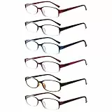 COJWIS 6 pack Lesebrille Blaulichtfilter Brille für Damen und Herren Federscharnier Lesehilfe Blendfreie UV Brille (6 Farbe Mischen, 1.5)