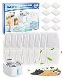 Haliya 16 Pack Filters für Pliera 3.2L Katzenbrunnen Kabellos Trinkbrunnen für Katze Edelstahl, Ersatz Filter für Katzenbrunnen Mit Mehrfachfiltration, 8 Aktivkohlefilter + 8 Schwammfilter