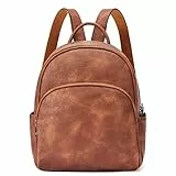 Telena Rucksack Damen Veganes Leder, Kleiner Rucksackhandtasche, Stylisch Frauen Designer Mini-Tagesrucksack Schultertasche Braun
